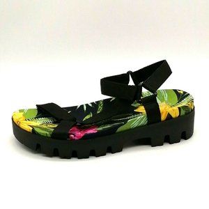 Charles by Charles David Womens Zambo Sport Sandal Black Wedge Heel‎ 8.5M NEW